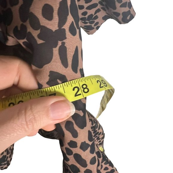 Lulus Black Brown Leopard Print Long Sleeve Babydoll Dress Medium - Picture 12 of 12